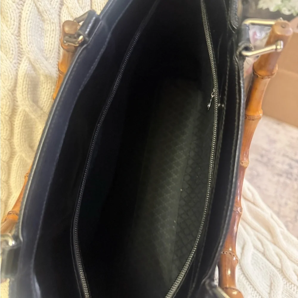 Gucci Black Shoulder Bag with Bamboo Handle with COA - Picture 8 of 11